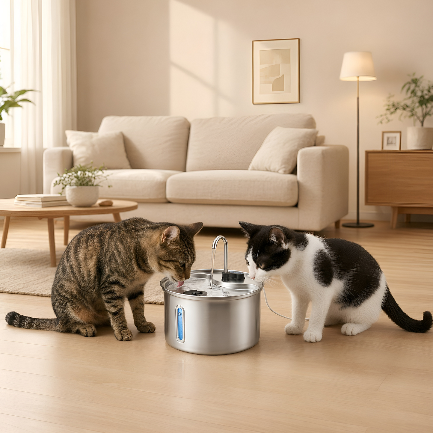 3.5L Ultra Quiet Stainless Steel Cat Water Fountain
