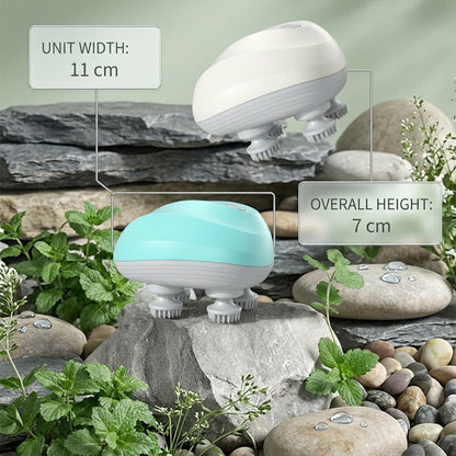 Compact cat massager size guide showing its 11cm width and 7cm height, perfectly sized for easy handling and travel.