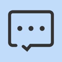 Chat bubble icon representing dedicated customer support and service.