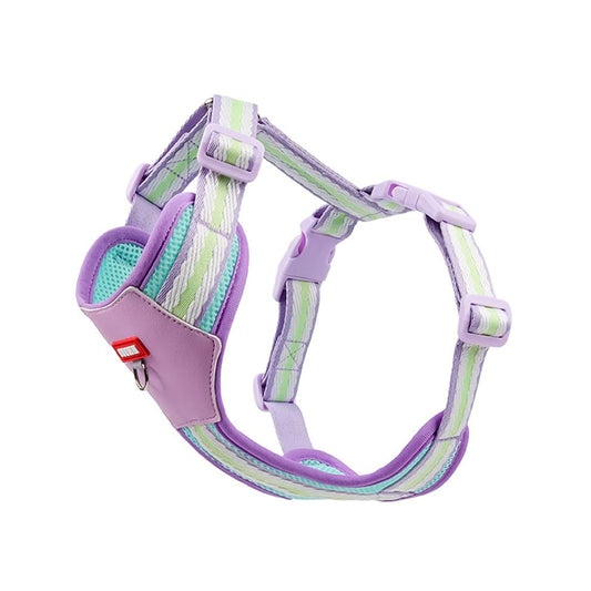 Dog Harness for Small Dogs in a stylish violet color, featuring a breathable cloud-like mesh and comfortable fit for daily walks.