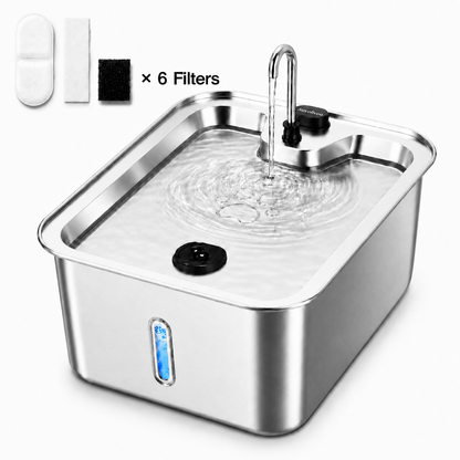 17L Ultra-Quiet Stainless Steel Pet Water Fountain