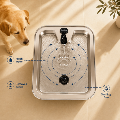17L Ultra-Quiet Stainless Steel Pet Water Fountain
