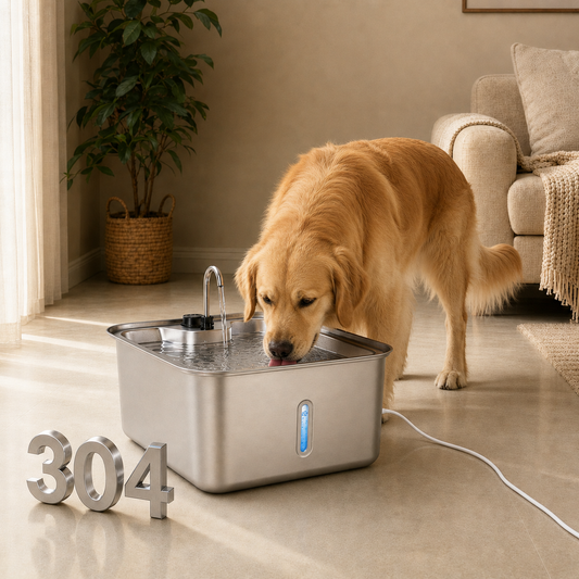 17L Ultra-Quiet Stainless Steel Pet Water Fountain