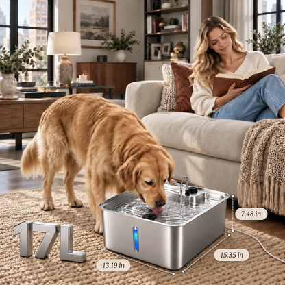 17L Dog Water Fountain Stainless Steel
