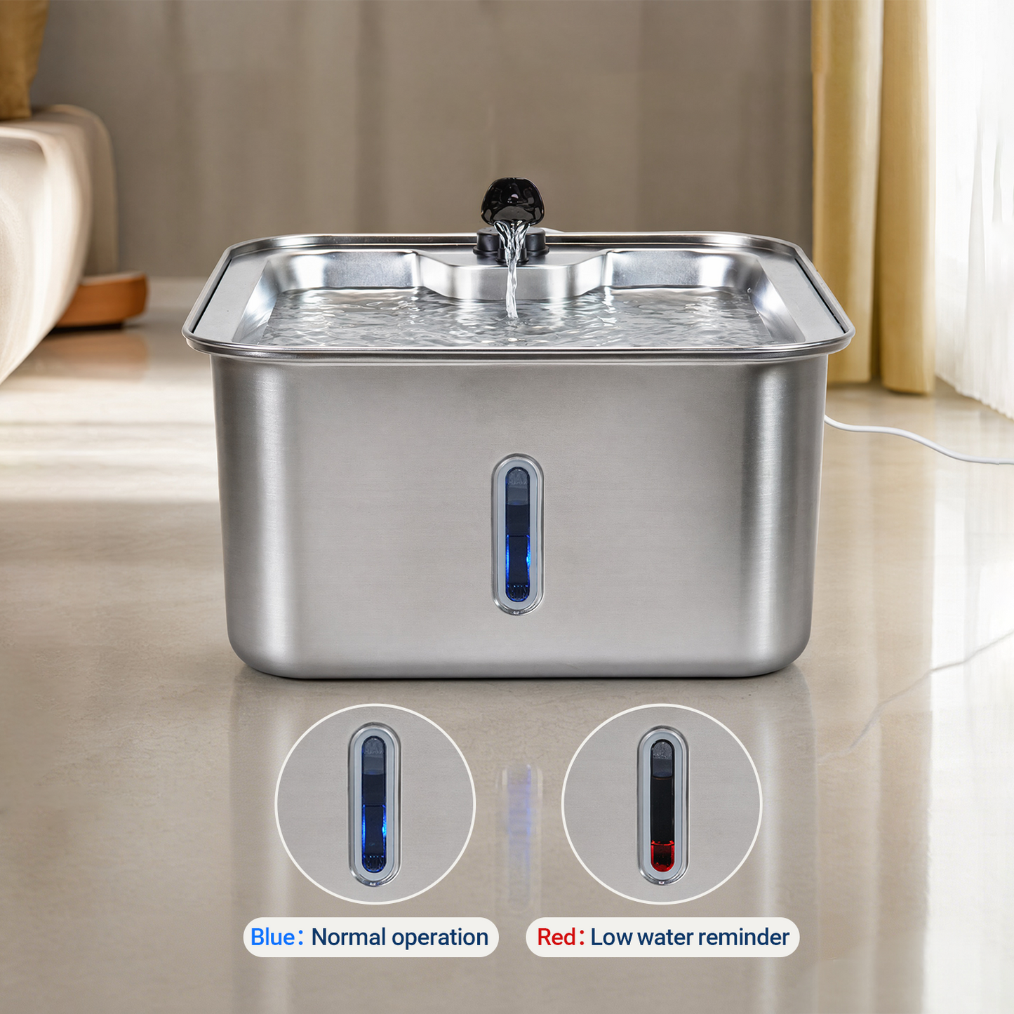 17L Ultra Quiet Stainless Steel Dog Water Fountain