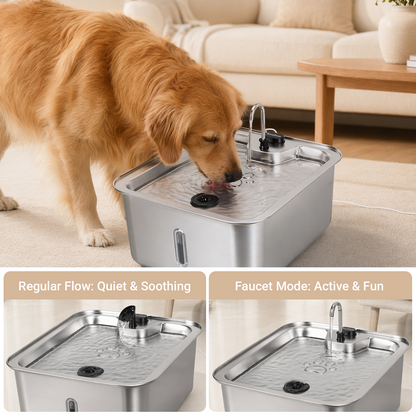 17L Ultra Quiet Stainless Steel Dog Water Fountain