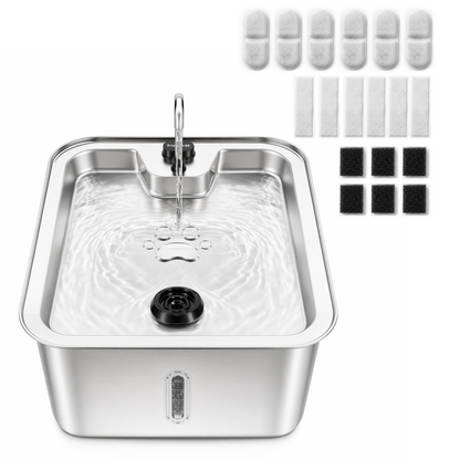 17L Ultra Quiet Stainless Steel Dog Water Fountain