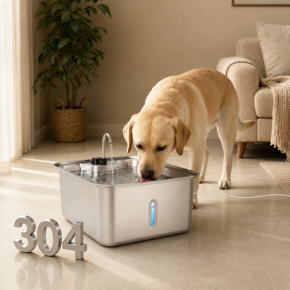 17L Ultra-Quiet Stainless Steel Pet Water Fountain