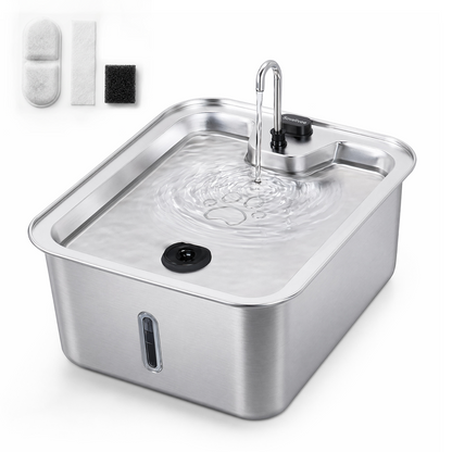 17L Ultra Quiet Stainless Steel Dog Water Fountain