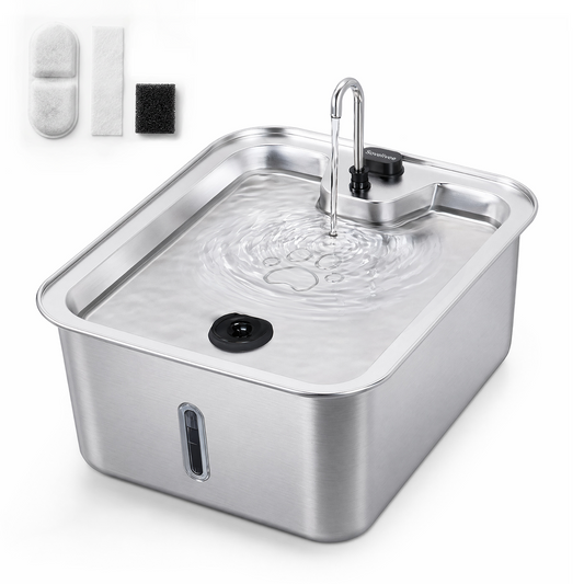 17L Ultra Quiet Stainless Steel Dog Water Fountain