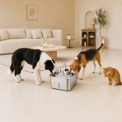 17L Ultra Quiet Stainless Steel Dog Water Fountain