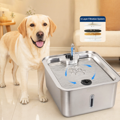 17L Ultra Quiet Stainless Steel Dog Water Fountain