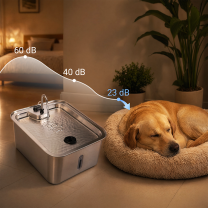 17L Ultra Quiet Stainless Steel Dog Water Fountain