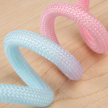 Durable nylon dog leash texture highlighting the tightly woven climbing-grade rope designed to withstand heavy pulling from large dogs.