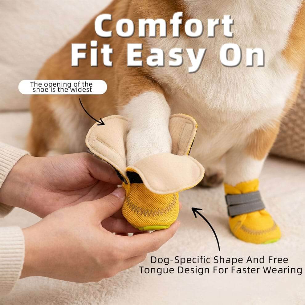Wide opening design of Summer Dog Boots for fast and easy wearing.