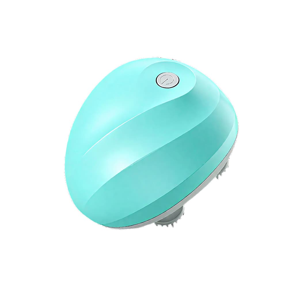 Electric dog and cat massager in vibrant cyan, providing a gentle 3D kneading motion to pamper your furry friend.