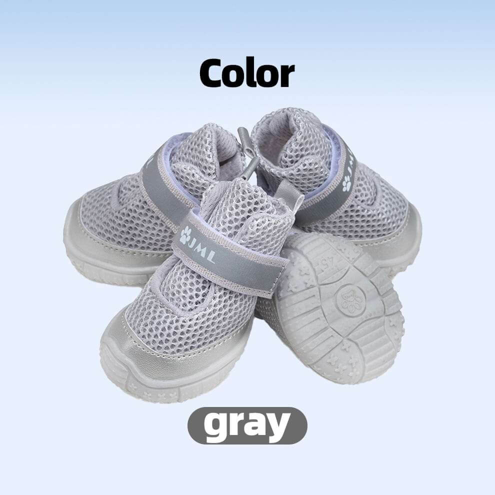 Cool Gray Summer Dog Boots with anti-slip soles, designed to provide Heat Protection for small dogs on city walks.