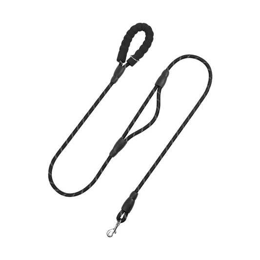 Heavy Duty Dog Leash for Large Dogs in classic black, featuring a padded dual handle design for ultimate comfort and secure control.