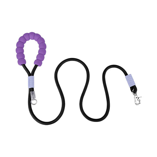 Heavy Duty Dog Leash in vibrant purple, featuring a soft foam handle and climbing-grade rope for comfortable and secure walks.