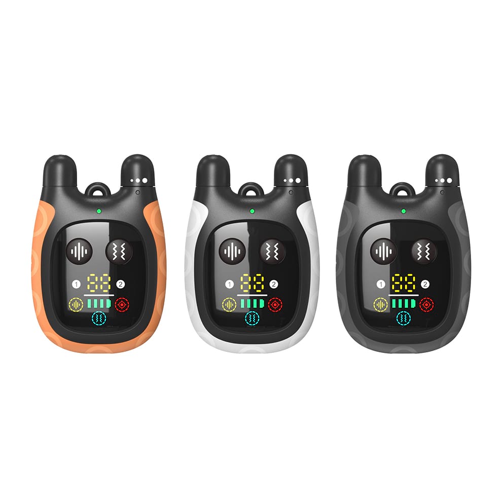 Three remote control color options for training collars for cats, designed as interactive cat toys for indoor cats to keep them engaged.