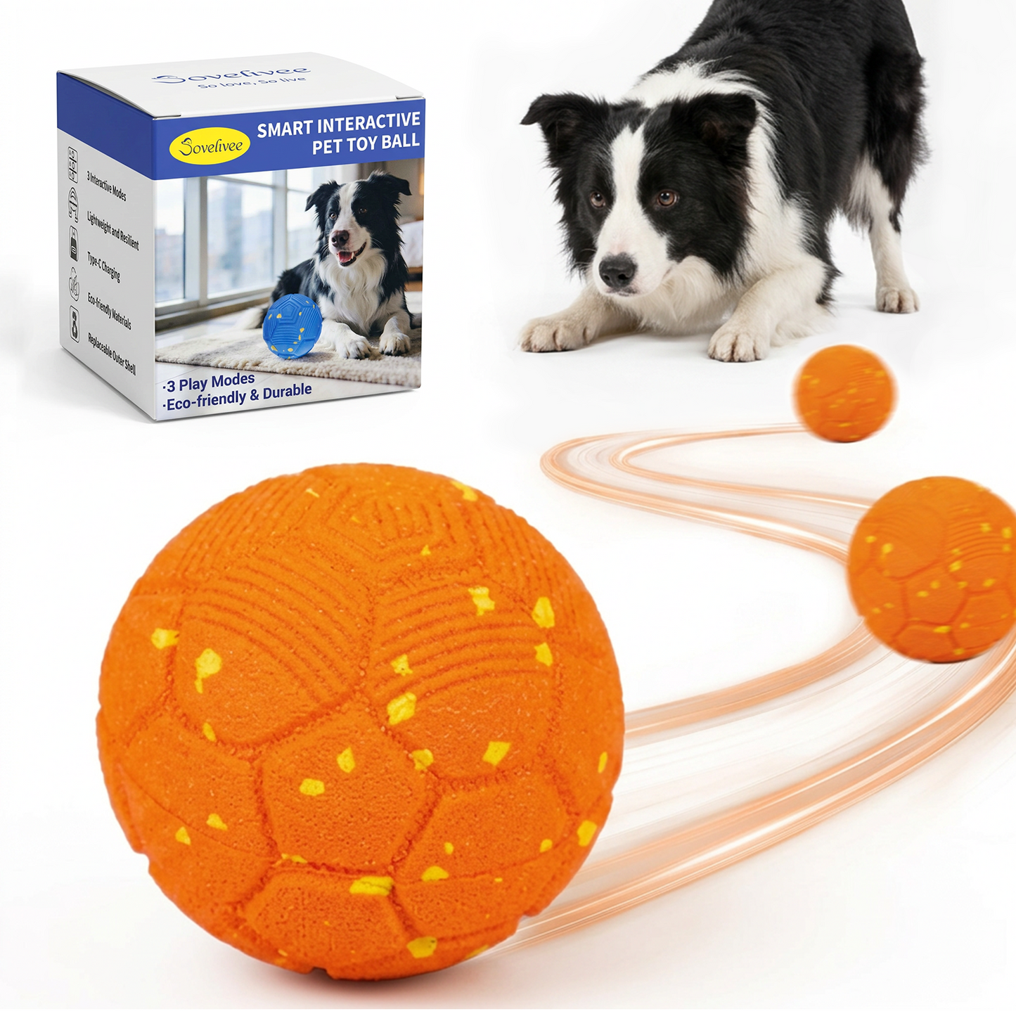 Interactive Soccer Dog Ball - Smart Bouncing Football Dog Toy