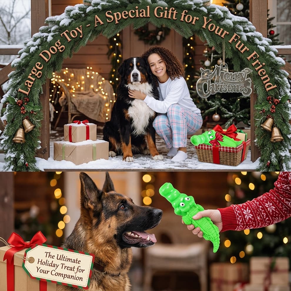 Large dog toy presented as a special Christmas holiday gift, making it the ultimate festive treat for your loyal companion.