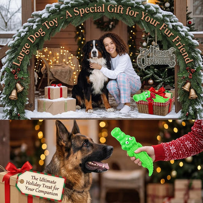 Large dog toy presented as a special Christmas holiday gift, making it the ultimate festive treat for your loyal companion.