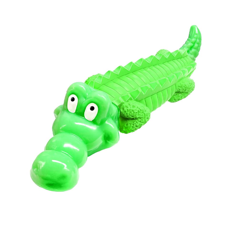 Milk-flavored dog chew toy in bright green, enticing your furry friend with a tasty, safe, and engaging chewing alternative.