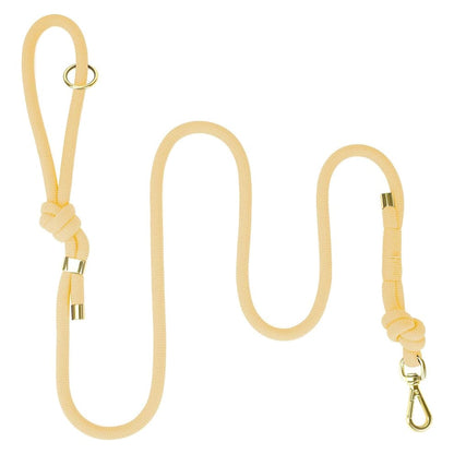 Light yellow rope dog training leash with secure clip attachment