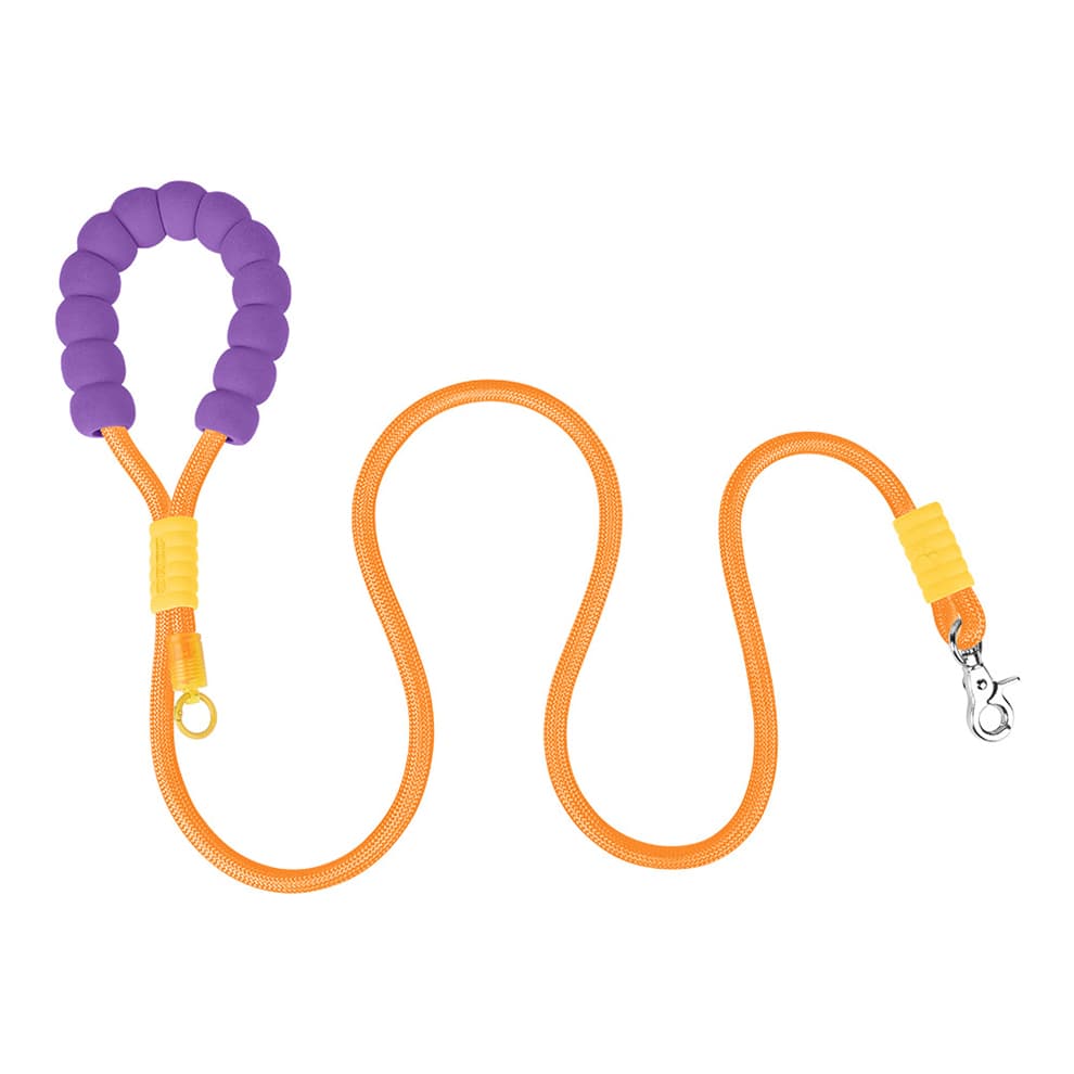 No pull orange dog leash made of strong rope for medium and large dogs