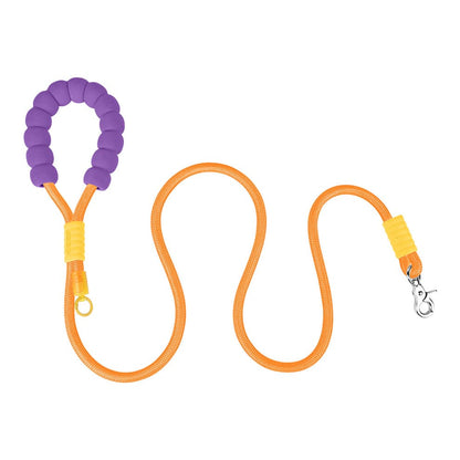 No pull orange dog leash made of strong rope for medium and large dogs