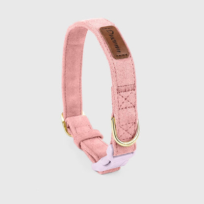 Pink dog collar matching harness and leash set for small dogs
