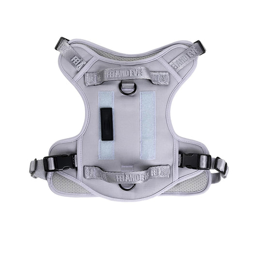 Premium tactical vest harness in light grey, featuring sturdy construction and a sleek design for everyday walks and training.