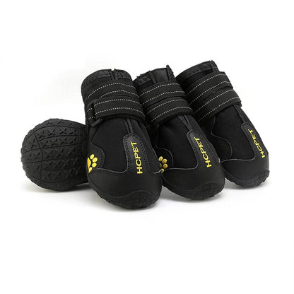 Heavy-duty dog boots in black from the Pro series, offering superior waterproof protection for snow, rain, and ice.