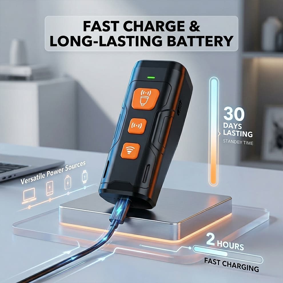 Rechargeable bark control device featuring a 30-day standby time and fast 2-hour charging via versatile power sources.
