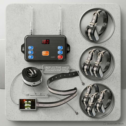 Reflective with fluorescent TPU dog collar receivers, designed for night visibility and safe behavior guidance with adjustable volume and modes.