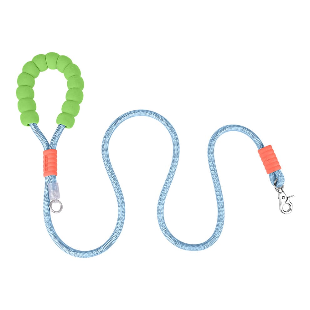 Durable blue rope dog leash with anti-slip handle for outdoor walking