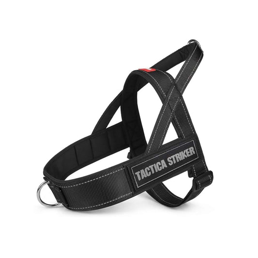 Saddle Bag Harness for Dogs base tactical vest in black, featuring heavy-duty webbing and side panels perfect for attaching outdoor gear.