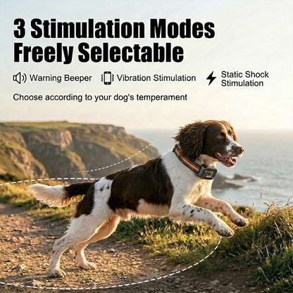 3 freely selectable stimulation modes including warning beeper and vibration, allowing you to choose according to your dog's temperament for safe training.