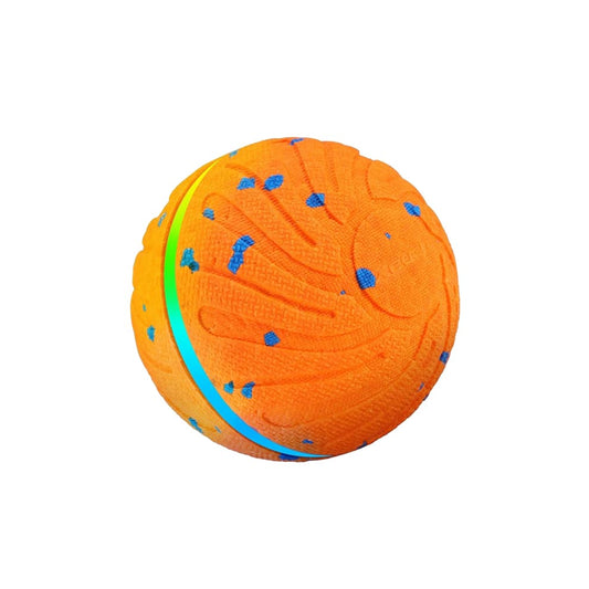 Smart automatic rolling dog ball in vibrant orange, designed with durable E-TPU material for safe and engaging indoor play.