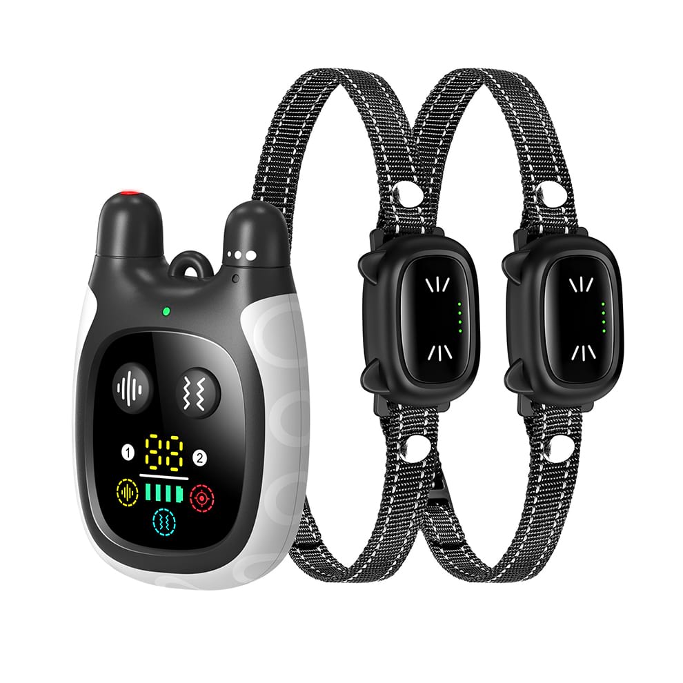 Training Collars For Cats featuring a remote control and two receivers, serving as smart cat toys to effectively train multiple pets.