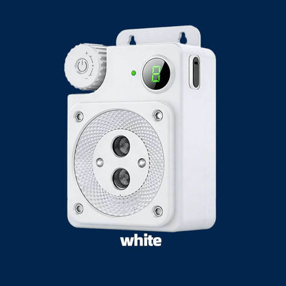 White Ultrasonic Anti Barking Device featuring an 8-level smart dial for precise, Humane Dog Barking Control in any home environment.