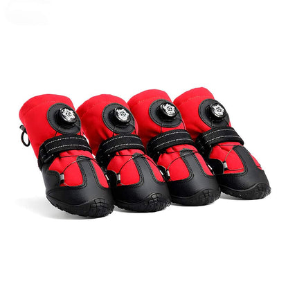Waterproof Dog Boots with adjustable dial fit system and rugged soles for all-season outdoor protection.