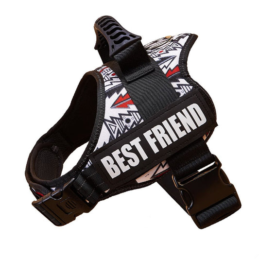 White christmas tree winter edition large dog harness