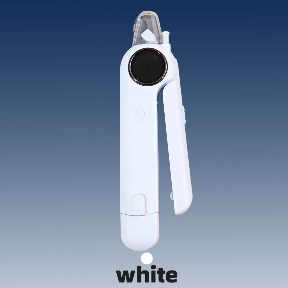 Individual white dog nail clippers with light unit, combining a manual cutter and electric grinder for versatile nail care.